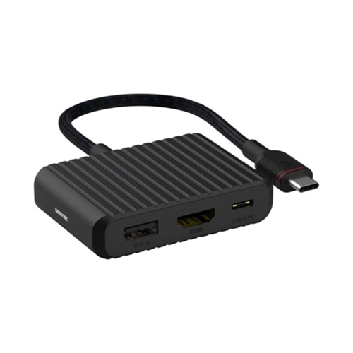 UNISYNK 3 Port USB-C Hub V2 4K60Hz 100W Black